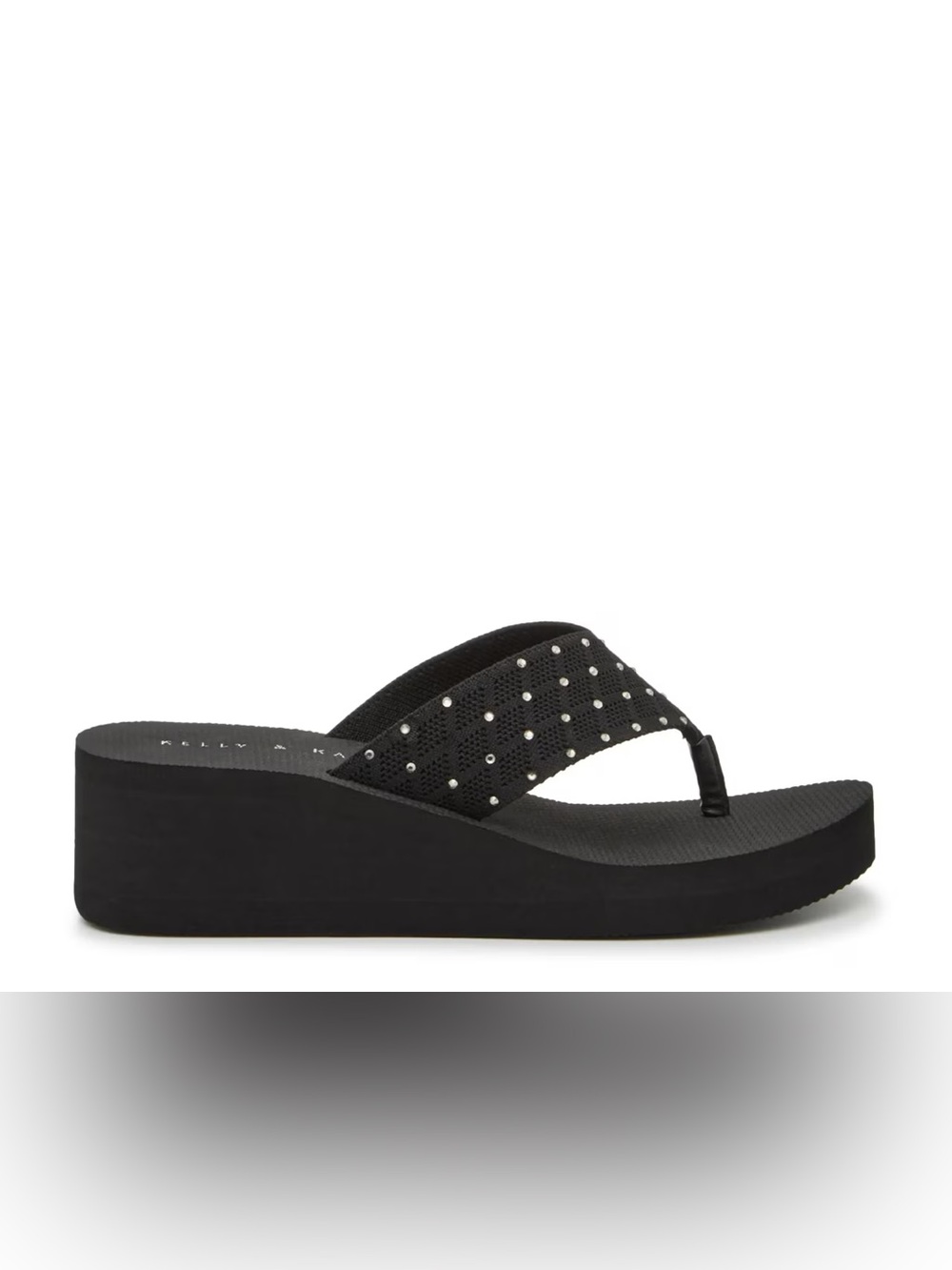 Kelly & Katie Rhinestone Wedge Flip Flops